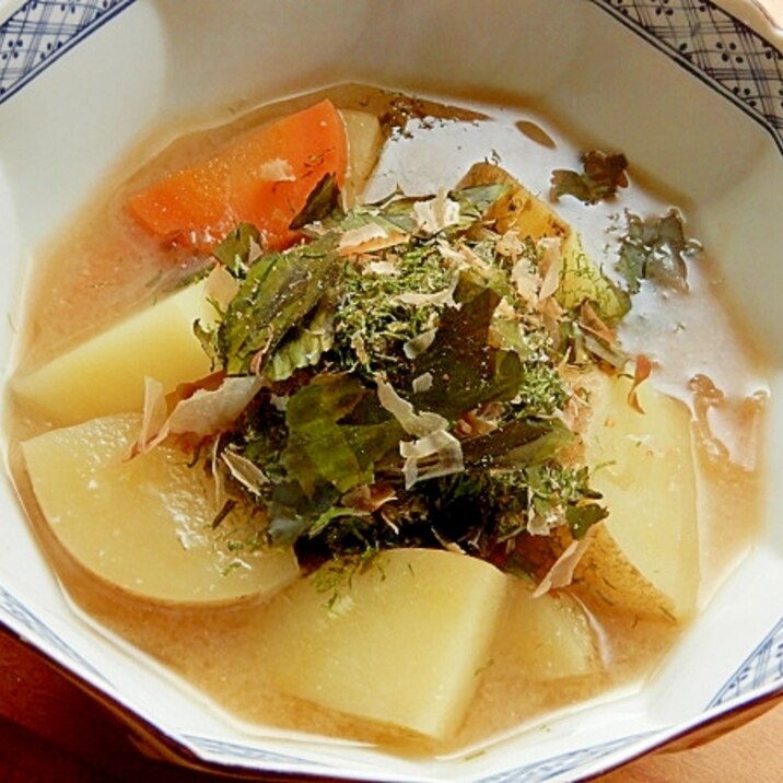 根菜味噌汁にも❤郷土料理の「はば」海苔プラス♪